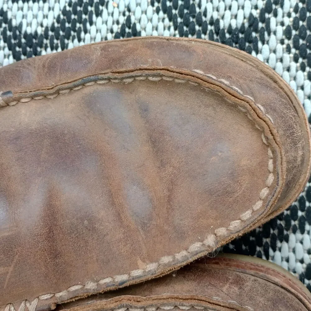 Mens OluKai Moloa 10128-2733 Slipper Brown Leather‎ Sz M10